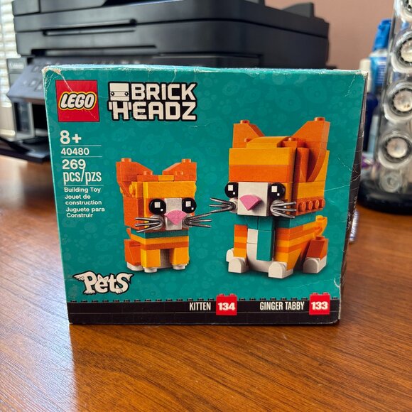 NEW/NEVER USED Lego Brick Headz Ginger Tabby 40480 !!DISCONTINUED!! - Picture 1 of 2